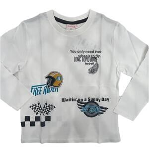 NEW BOBOLI boys' long road home long sleeve shirt in white